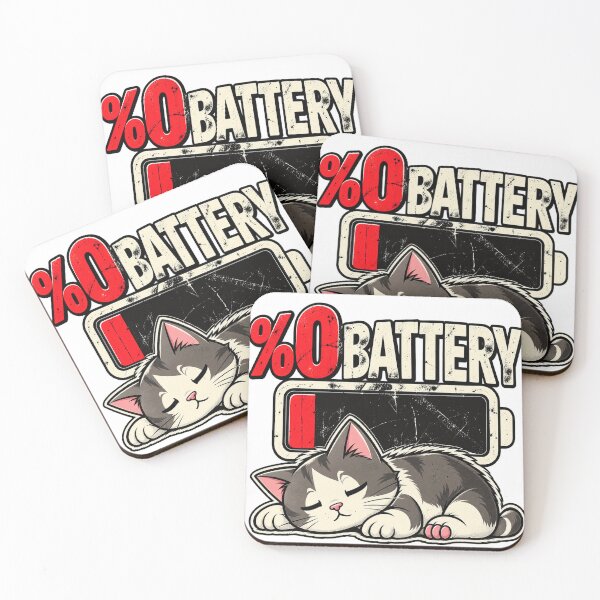 Item preview, 0% Battery Cat Nap - Funny Sleepy Cat Graphic designed and sold by ButimarArt.