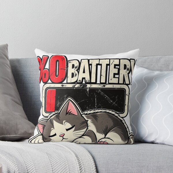 Item preview, 0% Battery Cat Nap - Funny Sleepy Cat Graphic designed and sold by ButimarArt.