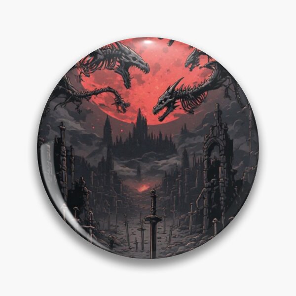 Item preview, Skeletal dragons on the red moon designed and sold by KinoDesign.