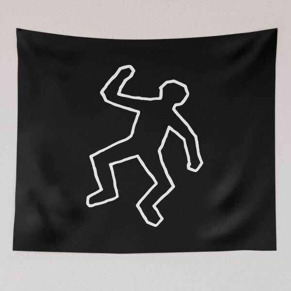 Item preview, Minimalist Crime Scene Body Outline Silhouette designed and sold by MonkiFlipp.
