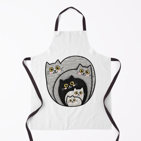 Item preview, Cute Kawaii Cat Family with Big Yellow Eyes designed and sold by PatternFablee.