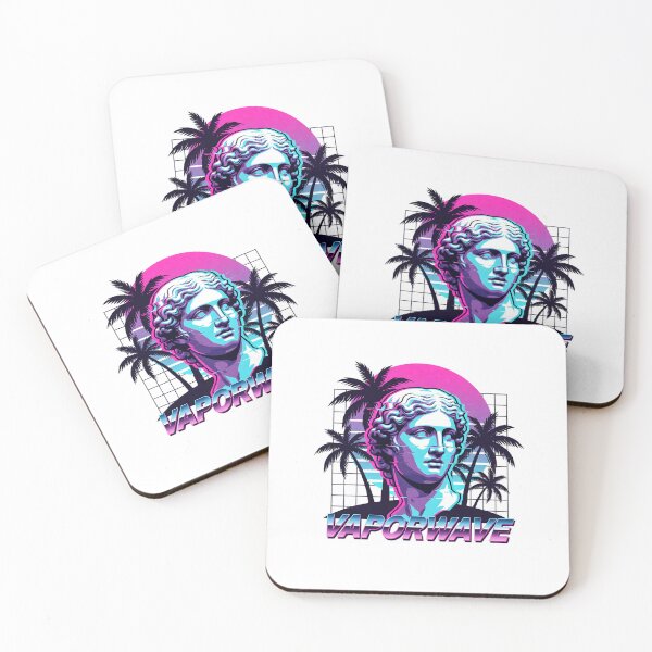 Item preview, Vaporwave Classical Greek Statue with Palm Trees - Retro Synthwave 80s Aesthetic - Neon Glitch Vector Art designed and sold by cannsuh.
