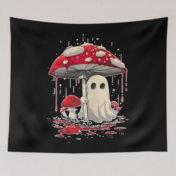 Item preview, Cottagecore Ghost Mushroom Spooky Halloween designed and sold by Gescosper.
