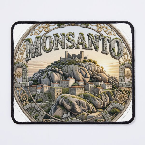 Item preview, Monsanto Portugal Granite Boulder Village Castle Embroidered Patch Sticker designed and sold by Imaginarium of Chaos falcon88 .