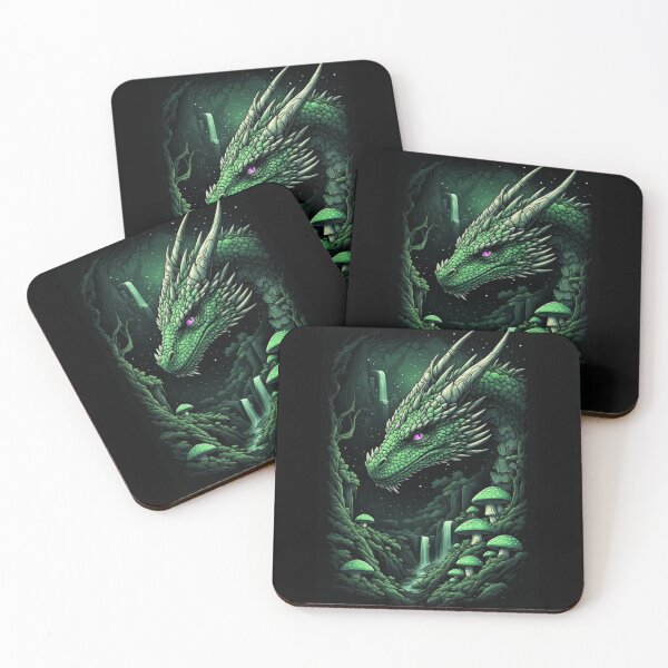 Item preview, Green dragon in the mystic forest designed and sold by KinoDesign.