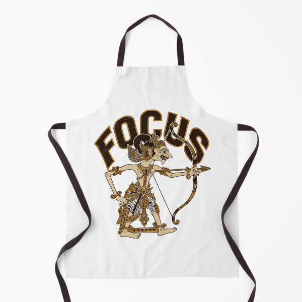 Item preview, Focus - Traditional Javanese Wayang Kulit Archer with Bow and Arrow - Vintage Distressed Indonesian Heritage Vector Art designed and sold by cannsuh.