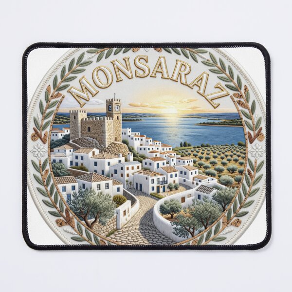 Item preview, Monsaraz Portugal Alentejo Whitewashed Medieval Village Embroidered Patch Sticker designed and sold by Imaginarium of Chaos falcon88 .