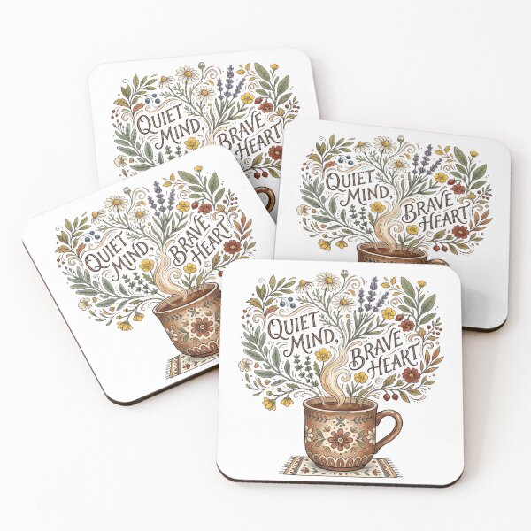 Item preview, Quiet Mind Brave Heart Cottagecore Floral Mug designed and sold by Sanan Israyilli.