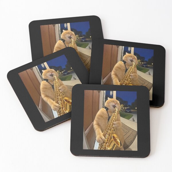 Item preview, Cat Playing Saxophone designed and sold by nosu-art-pod.