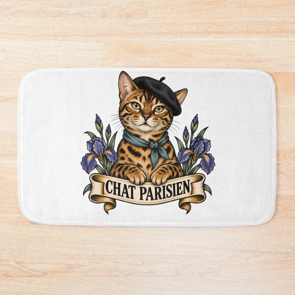 Item preview, Parisian Bengal Cat Beret Iris designed and sold by Old's Cool Cat Studio.