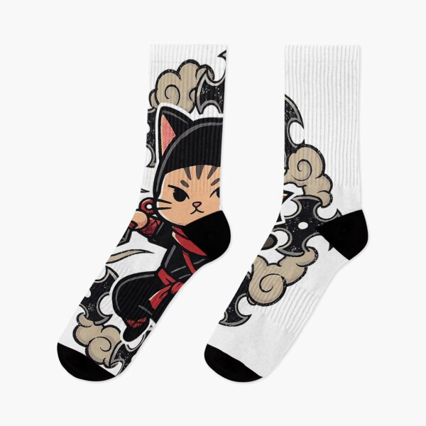 Aperçu de l'œuvre Chatte ninja chibi mignonne avec kunai - Ninja ninja kawaii - Illustration vectorielle anime en gras créée et vendue par cannsuh.
