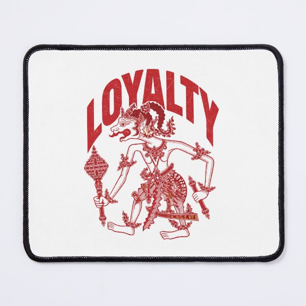 Item preview, Loyalty - Traditional Javanese Wayang Kulit Warrior with Mace and Kris - Vintage Red Distressed Indonesian Heritage Art designed and sold by cannsuh.