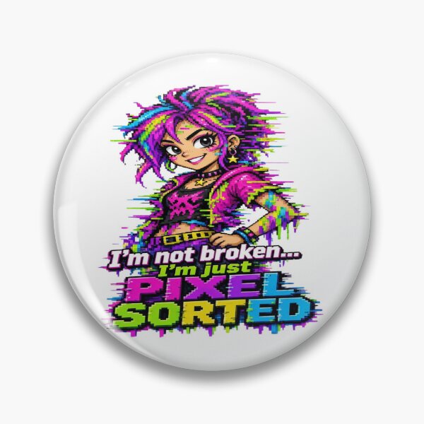 Item preview, I'm Not Broken I'm Just Pixel Sorted Cyberpunk Anime designed and sold by Sushikidsntoddlers.