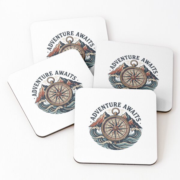 Item preview, Vintage Adventure Awaits Compass - Retro Distressed Nautical Badge - Mountain and Ocean Travel Graphic designed and sold by cannsuh.