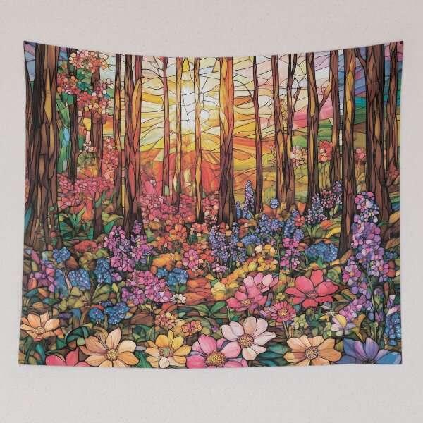 Item preview, Colorful flowers in the forest. designed and sold by MagelliShop.