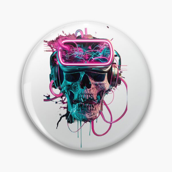 Artikelvorschau, Cyberpunk VR Totenkopf – Futuristische Dunkelheit entworfen und verkauft von Artdavesalzburg.