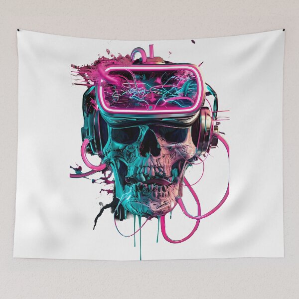 Item preview, Cyberpunk VR Skull – Futuristic Darkness designed and sold by Artdavesalzburg.