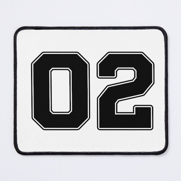 Artikelvorschau, 02 | Trikotnummer 02 | Shirtnummer 02 (Schwarz) entworfen und verkauft von STUDIO-72.