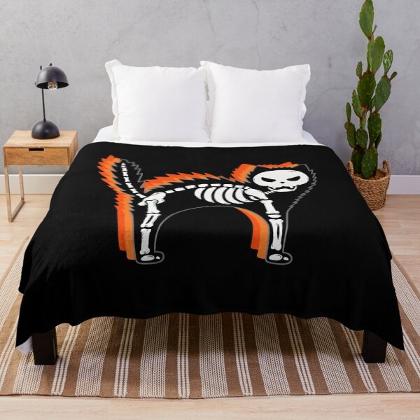Item preview, Skeleton Cat Halloween Spooky Orange Jagged Outline designed and sold by OlyvieArt.