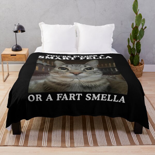 Item preview, You're Either A Smart Fella Or A Fart Smella Cat Meme designed and sold by studio-ssaam.