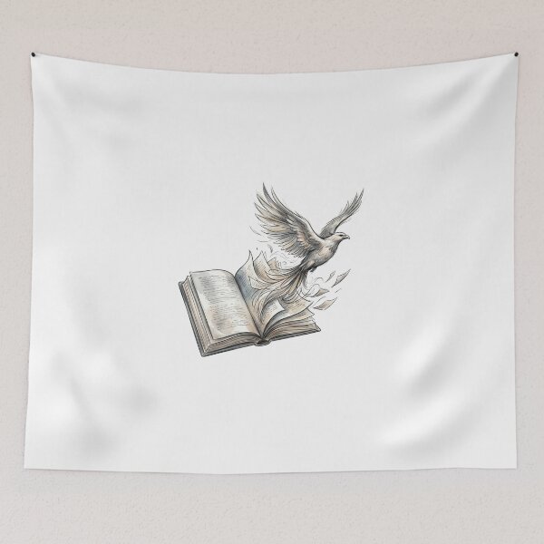Item preview, Watercolor Flying Phoenix Bird From Open Book Art designed and sold by Sanan Israyilli.