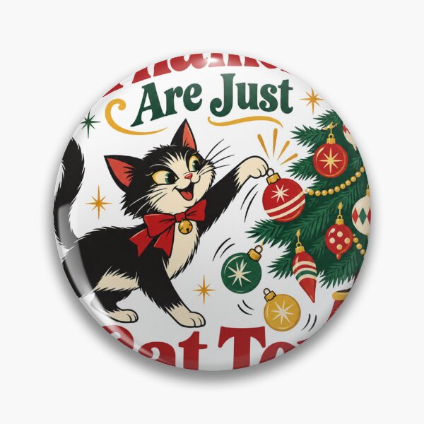 Item preview, Funny Cat Knocking Christmas Ornaments Retro designed and sold by PureHeaven ⭐⭐⭐⭐⭐.