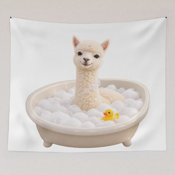 Item preview, Relaxing White Alpaca Bathtub designed and sold by Sillytoe.