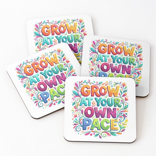 Item preview, Colorful Grow At Your Own Pace Floral Typography designed and sold by Sanan Israyilli.