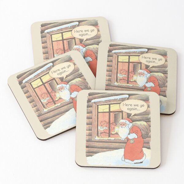 Item preview, Here We Go Again Funny Vintage Santa Christmas Meme. designed and sold by EunsooLee.