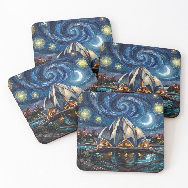 Item preview, Lotus Temple New Delhi Under Starry Night designed and sold by Bad-Decisions-Designs.