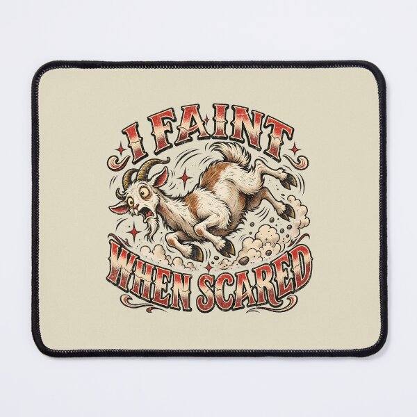 Item preview, I Faint When Scared – Funny Goat Cartoon designed and sold by AwesomeBeyondLimits.