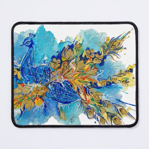 Item preview, Royal Peacock of the Golden Dawn Majestic Watercolor designed and sold by DesseindImages.