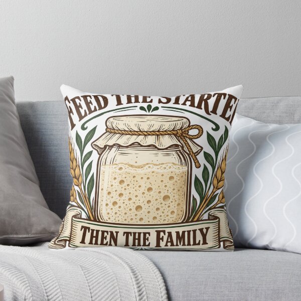 Item preview, Feed the Starter Sourdough Baker Badge designed and sold by PureHeaven ⭐⭐⭐⭐⭐.