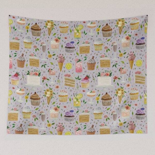 Item preview, Floral Birthday Cakes, Ice Cream and Cocktails Pattern designed and sold by Lauren Ullrich.
