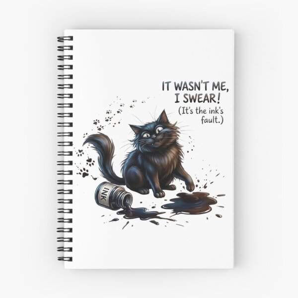 Item preview, Humorous black cat and its overturned ink bottle designed and sold by CHRIST5000.