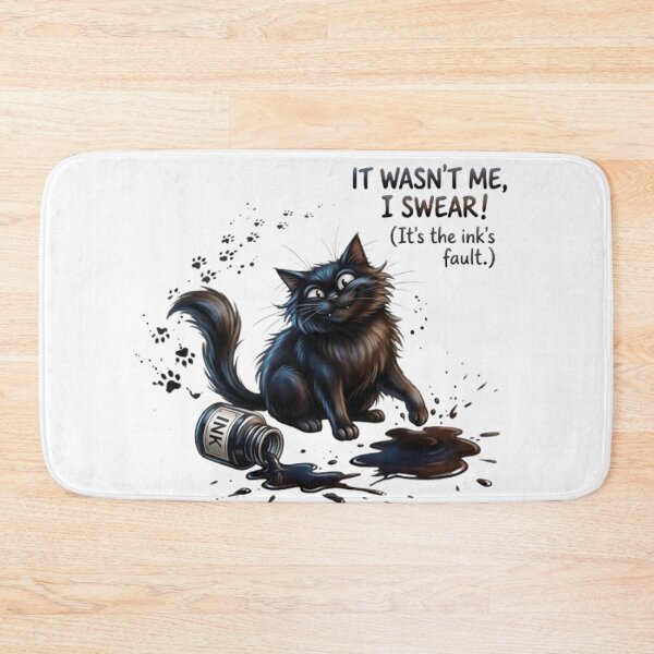 Item preview, Humorous black cat and its overturned ink bottle designed and sold by CHRIST5000.