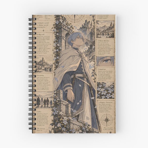 Item preview, Blue Hero Character Profile Poster | Detailed Fantasy Anime Art designed and sold by OrionInkVault.