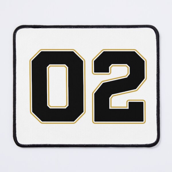 Item preview, 02 | Jersey Number 02 | Shirt Number 02 (Black / Gold) designed and sold by STUDIO-72.