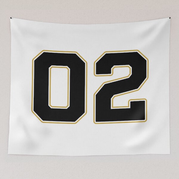 Item preview, 02 | Jersey Number 02 | Shirt Number 02 (Black / Gold) designed and sold by STUDIO-72.