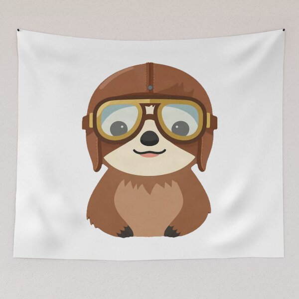 Item preview, Steampunk Aviator Sloth Pilot Illustration designed and sold by Arc2020.