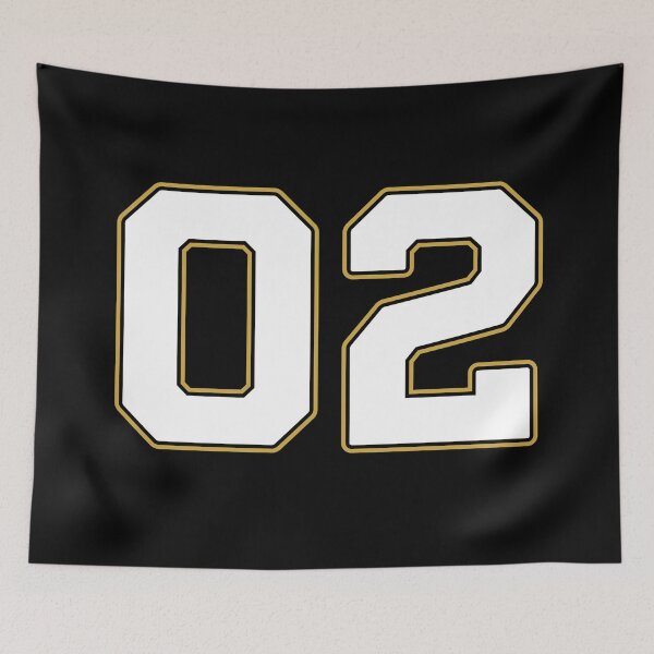 Item preview, 02 | Jersey Number 02 | Shirt Number 02 (White / Gold) designed and sold by STUDIO-72.