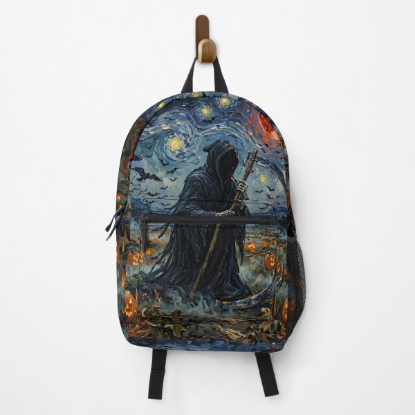 Item preview, Grim Reaper under Blood Moon in Pumpkin Field designed and sold by Late Theory.