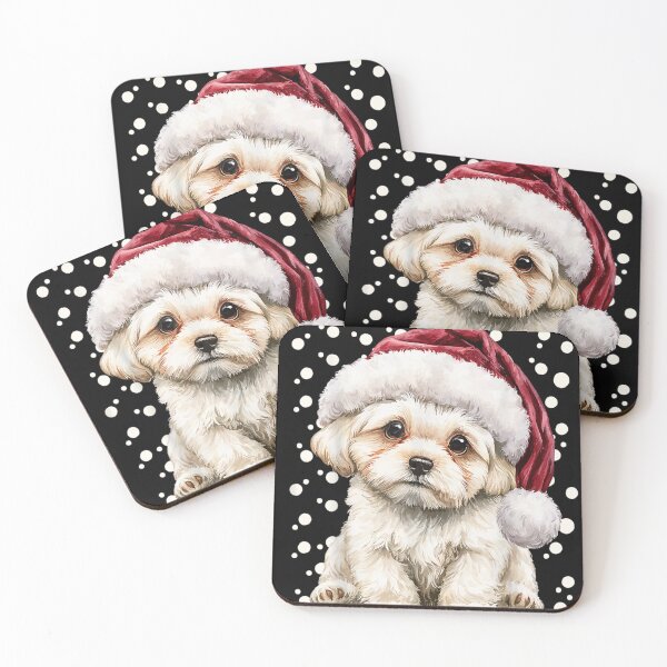 Aperçu de l'œuvre Adorable chien de Noël avec un chapeau de Père Noël créée et vendue par otaku.edwardj.