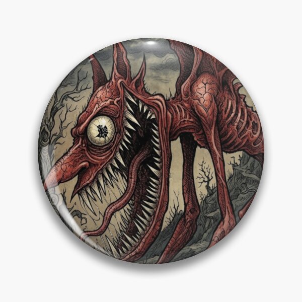 Item preview, Creepy red devil horror illustration designed and sold by Vintage Designs +.