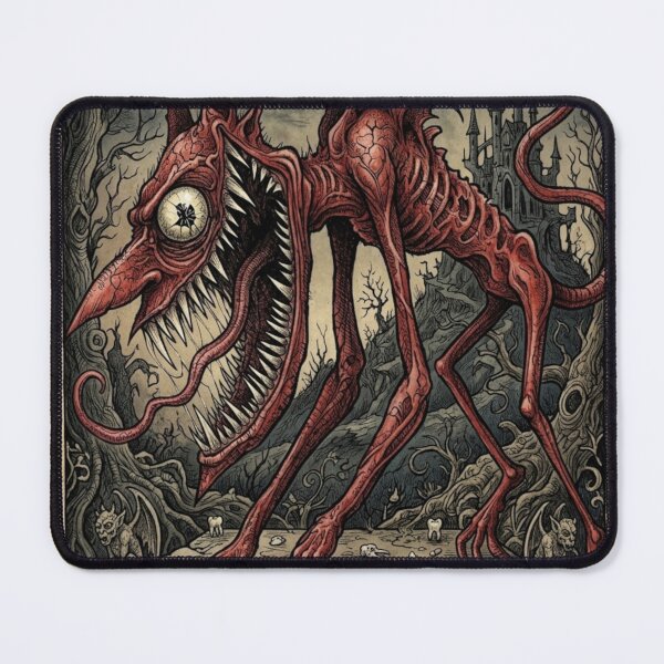Item preview, Creepy red devil horror illustration designed and sold by Vintage Designs +.
