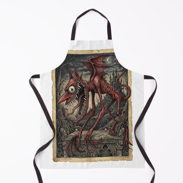 Item preview, Creepy red devil horror illustration designed and sold by Vintage Designs +.