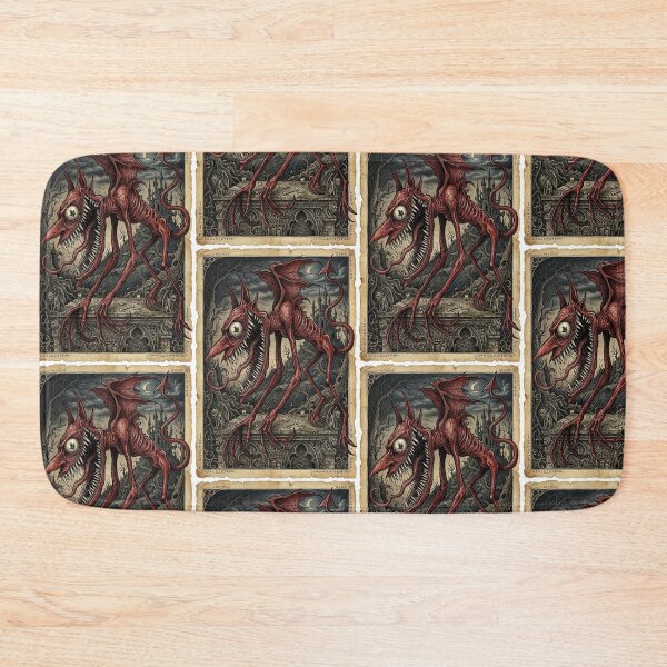 Item preview, Creepy red devil horror illustration designed and sold by Vintage Designs +.