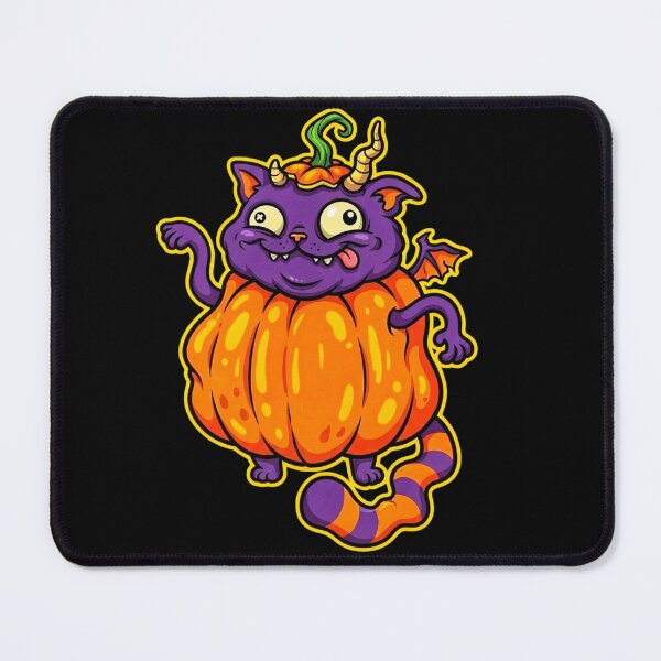 Item preview, A plump, chubby dragon cat in a pumpkin costume designed and sold by PalettePop..