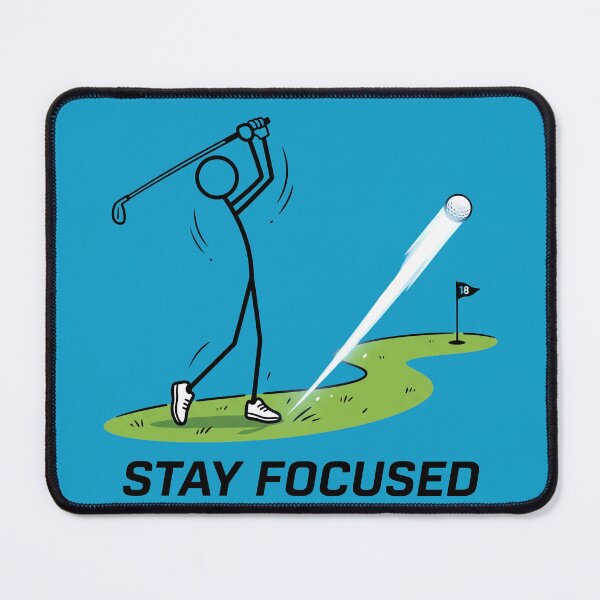 Item preview, Stay Focused - Minimalist Stick Figure Golf Swing designed and sold by Chroma Dreams .