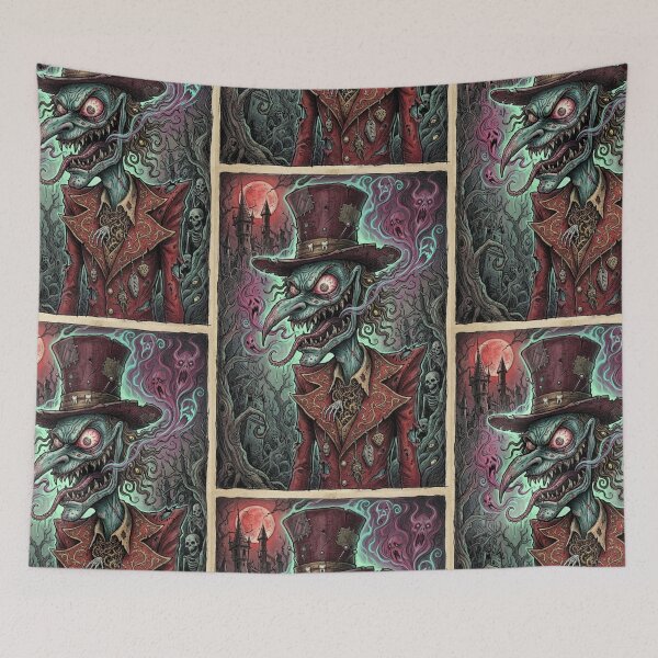 Item preview, Ringmaster of the dark and possessed horror illustration art  designed and sold by Vintage Designs +.